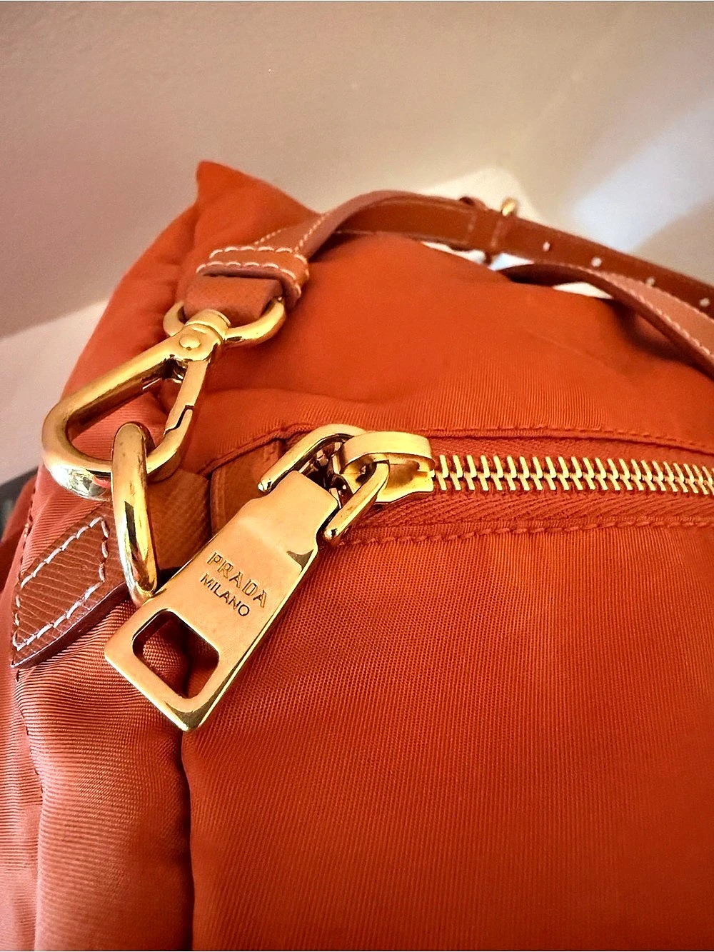 Prada Nylon Travel Bag in Orange NWT - Picture 4 of 16